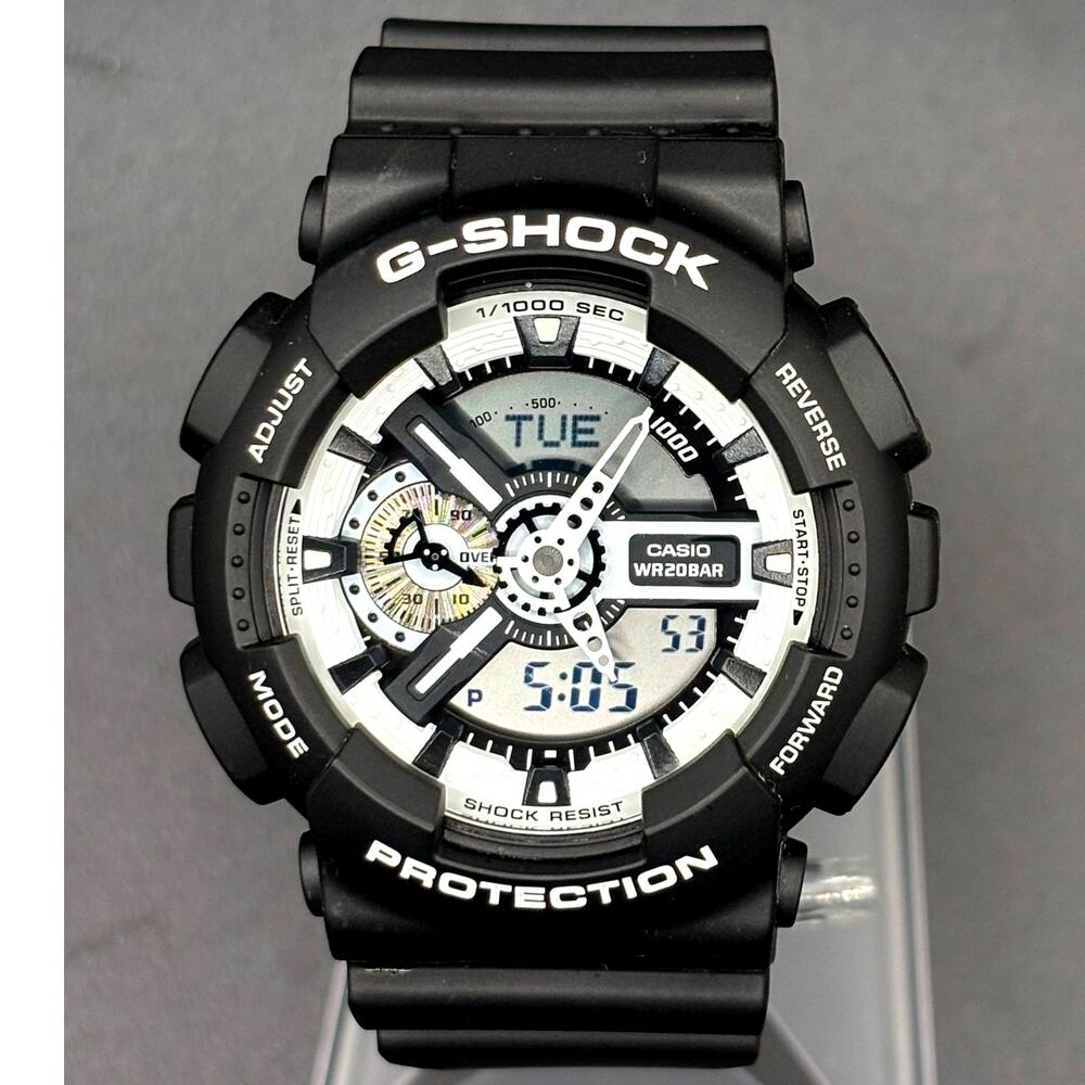 Casio G-Shock GA-110BW-1A Black White Analog Digital 200M Watch NWOT